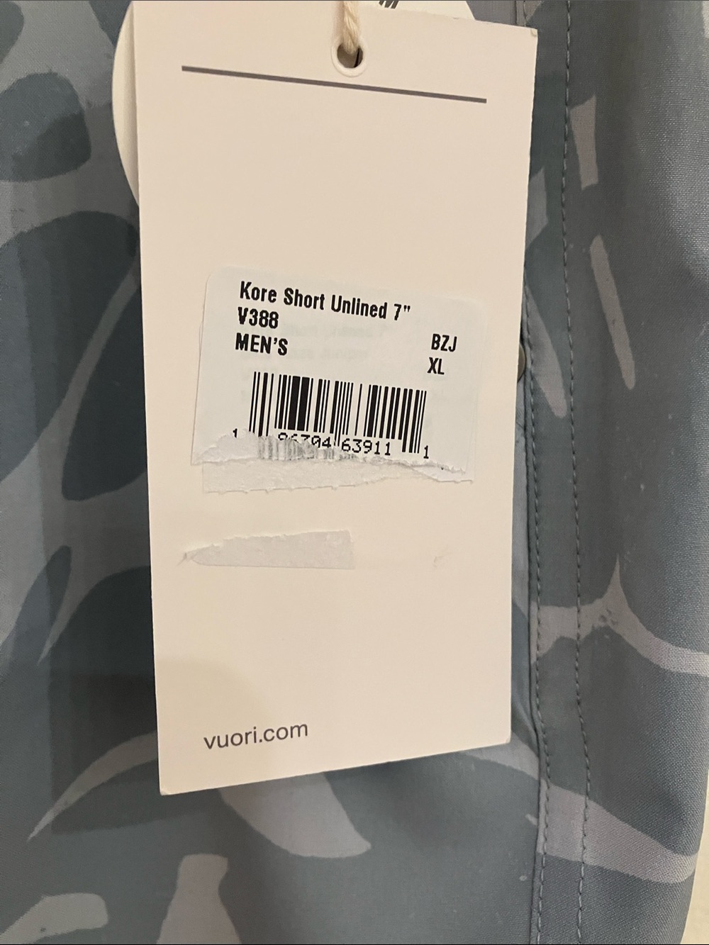 Vuori Men’s Kore 7" Unlined Shorts Blue Haze Juniper Sz XL - NWT - Picture 7 of 15